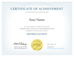 Earn our Depreciation Certificate of Achievement