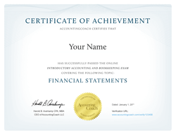 Earn our Financial Statements Certificate of Achievement