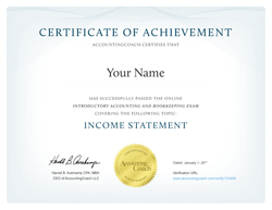 Earn our Income Statement Certificate of Achievement