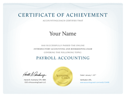 Earn our Payroll Accounting Certificate of Achievement