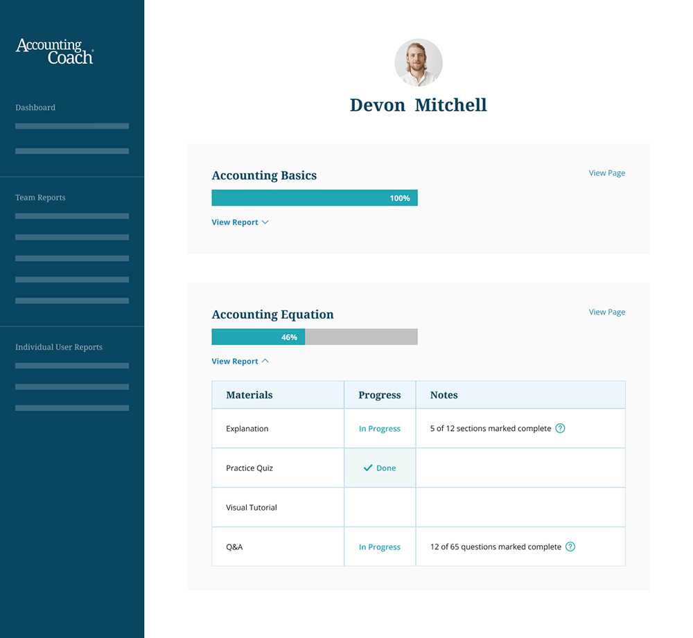 Monitor Individual User Progress