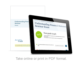 Seminar Exam: Understanding Financial Statements Exam Cover