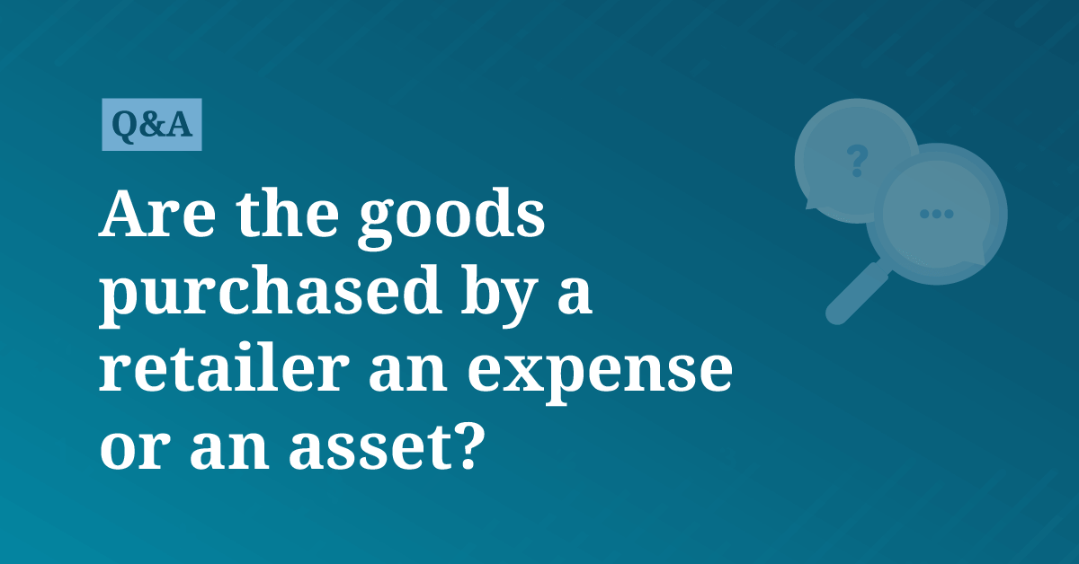 Are the goods purchased by a retailer an expense or an asset?